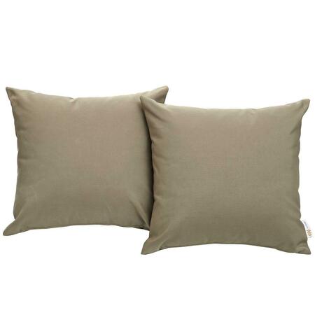 MODWAY FURNITURE Convene Outdoor Patio Pillow Set, Mocha - Two Piece EEI-2001-MOC